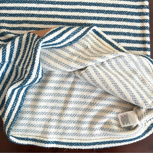 ANTHROPOLOGIE Postmark Sapony Striped Tunic Blue White Faux Leather Size XS - Picture 4 of 12